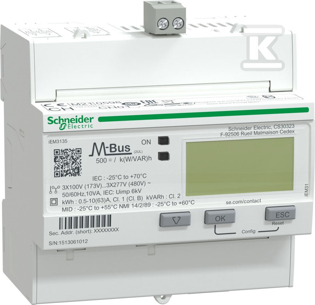 Licznik energii trójfazowy 63A kl 1 MID - A9MEM3135